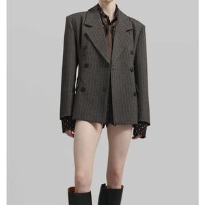 The Frankie Shop Charcoal Pinstripe Blazer